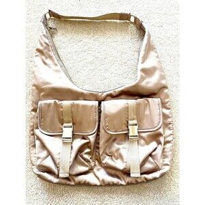 Steve Madden Cole Satin Hobo Slouch Handbag Gym Diaper Bag Rose Gold 90s Y2K